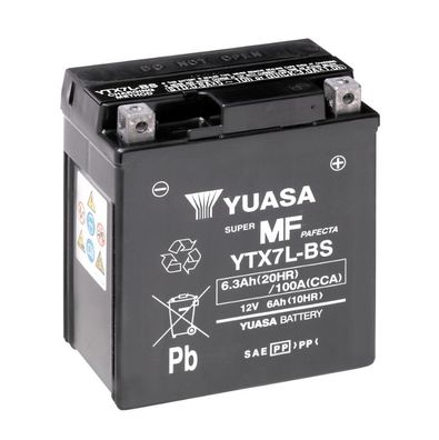 YUASA YTX7L-BS 12V/6,3Ah A100 CCA Motorradbatterie AGM SOFORT einsatzbereit
