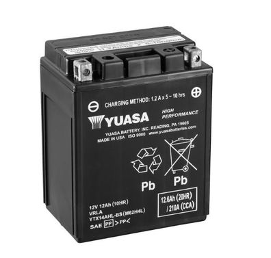 YUASA YTX14AHL-BS HP 12V/12,6Ah A210 Motorradbatterie AGM SOFORT einsatzbereit