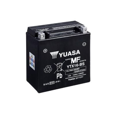 YUASA YTX16-BS 12V/14,7Ah A230 CCA Motorradbatterie AGM SOFORT einsatzbereit