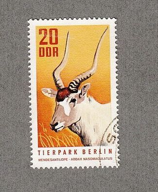 Motiv - Mendesantilope - addax nasomaculatus - DDR gestempelt