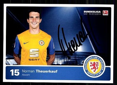 Norman Theuerkaufi Eintracht Braunschweig 2013-14 Autogrammkarte + A 63047