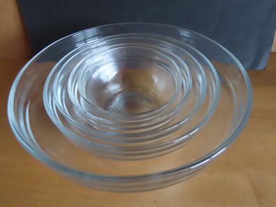 5 Schalen Schüssen Servierschüsseln in verschiedenen Größen/ Glas