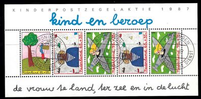 1987 Niederlande Block 30 MiNr. 1328-30 Rundstempel Ersttag