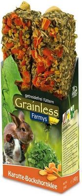 JR Grainless Snack Futter Zwergkaninchen Nager Farmys Karotte-Bockshornklee 140g