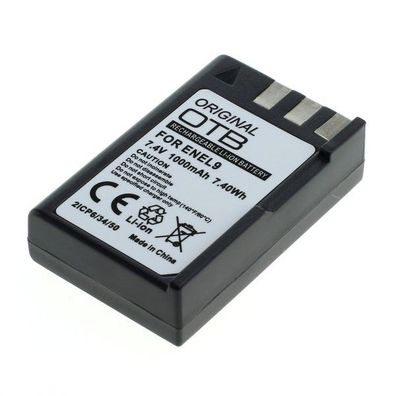 OTB - Ersatzakku kompatibel zu Nikon EN-EL9 / EN-EL9a - 7,4 Volt 1000mAh Li-Ion