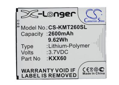 Ersatzakku - CS-KMT260SL - Kazam Trooper 2 6.0 - 3,7 Volt 2600mAh Li-Polymer