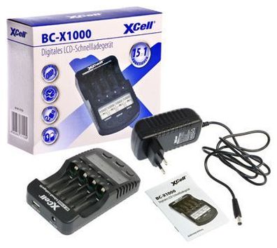 XCell - BC-X1000 - digitales LCD-Schnellladegerät mit einer Vielzahl an Funktionen...