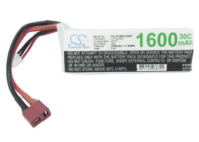 Ersatzakku - CS-LP1602C30RT - RC CS-LP1602C30RT - 7,4 Volt 1600mAh Li-Polymer