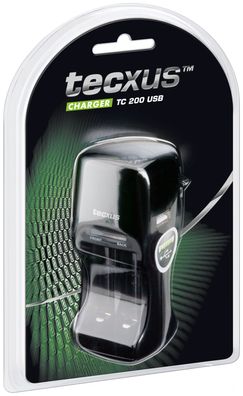 tecxus - Charger TC 200 USB - Steckerladegerät für NiMH / NiCD & USB