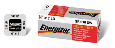 Energizer - 317 / SR62 / SR516SW - 1,55 Volt 11mAh AgO - Knopfzelle