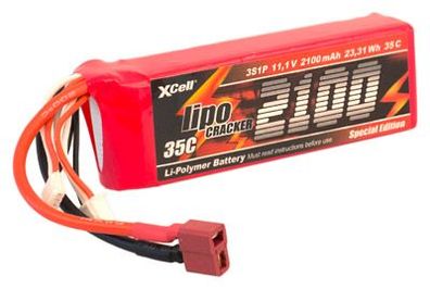 XCell - LiPo Cracker - 3S1P - 11,1 Volt 2100mAh Li-Poly 35C - T-Buchse
