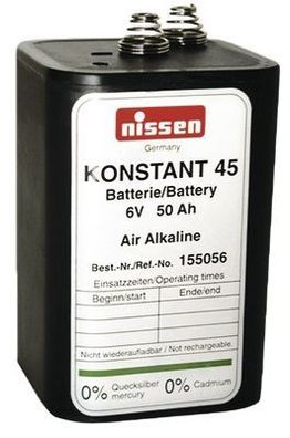 nissen - Konstant 45 - 6 Volt 50Ah Luftsauerstoff-Batterie - 4R25