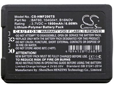 Ersatzakku - CS-HMF200TS - Clear-Com FreeSpeak II / 104G041 - 3,7 Volt 1800mAh ...