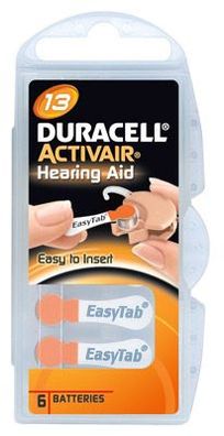 Duracell - Hörgerätebatterie Activair / Hearing Aid / 13 / PR48 - 1,45 Volt 290mAh...