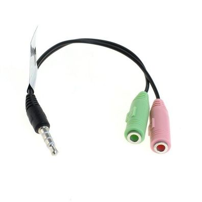OTB - Audiokabel 2 x 3,5mm Klinken-Buchse auf 3,5mm Klinken-Stecker Stereo (PC-Hea...