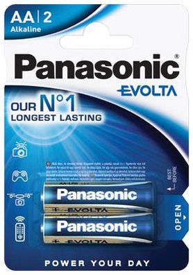 Panasonic EVOLTA - LR6 AA Mignon - 1,5 Volt Alkaline - 2er Blister
