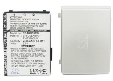 Ersatzakku - CS-MIO339XL - MITAC Mio 339 / BP8CULXBIAP1 - 3,7 Volt 2400mAh Li-ion