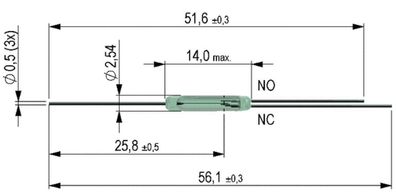 MEDER - Reedkontakt - KSK1C90-2025 - 1xU 0,5A 10W 20-25AT