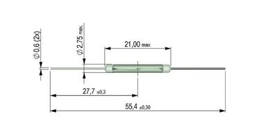 MEDER - Reedkontakt - KSK1A52-2030 - 1xA 0,5A 50W 20-30AT