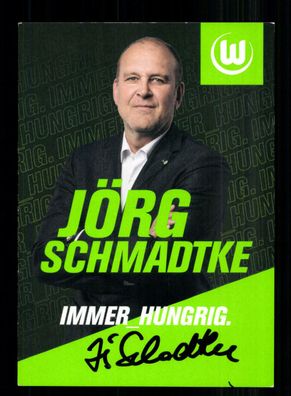 Jörg Schmadtke Autogrammkarte VFL Wolfsburg 2019-20 Original Signiert