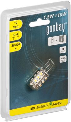 goobay - LED-Chip für G4 Lampensockel mit 15 SMD LEDs - warm weiss
