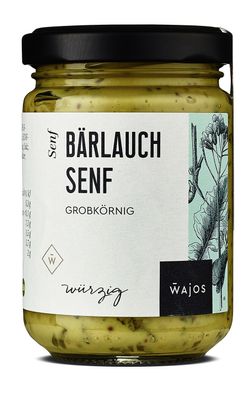 Bärlauch Senf gröbkörnig - würzig - Wajos 145 ml