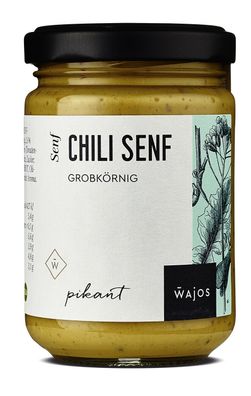 Chili Senf grobkörnig - pikant - Wajos Vegan 145ml