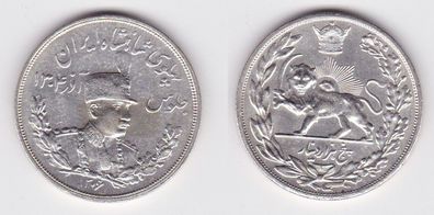 5000 Dinars 5 Qiran Silber Münze Persien Iran 1929 ss/ vz (143660)