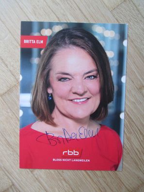 RBB Fernsehmoderatorin Britta Elm - handsigniertes Autogramm!!