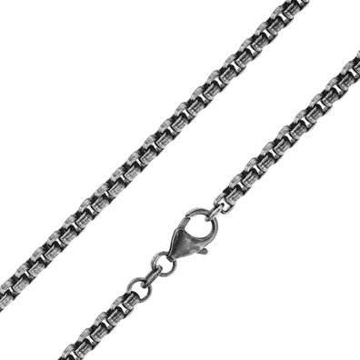 trendor Schmuck Herren-Halskette 925 Silber Oxydiert Rund-Venezia-Kette 50 cm 39510