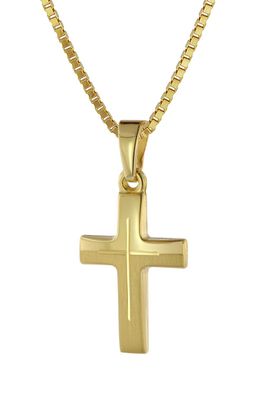 trendor Schmuck Halskette mit Kreuz für Kinder Gold 333/8 Karat 39522