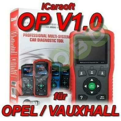iCarsoft OP v1 Profi Diagnose für Opel Vauxhall Motor Airbag ABS Airbag Öl Reset