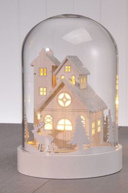 Dekoglocke mit Weihnachtsszene - 76831 - Glasglocke mit Weihnachtsmotiv
