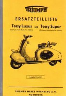 Ersatzteilliste Triumph Tessy Luxus und Tessy Super, Motorroller