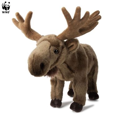 WWF Plüschtier Elch (35cm) Kuscheltier Stofftier Plüschfigur Moose Geweih braun