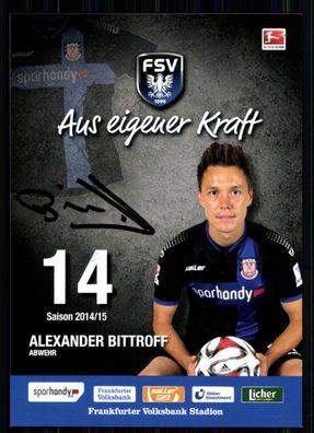 Alexander Bittroff Autogrammkarte FSV Frankfurt 2014-15 Original Sign + A 215920