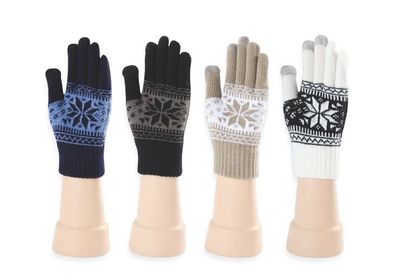 Magic Gloves Touchscreen Handschuhe mit Flockenmuster
