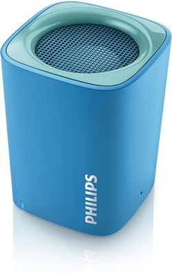 Philips BT100A portabler Bluetooth-Lautsprecher blau mit eingebauten Mikrofon