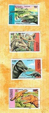 Motiv - Dinosaurier (Kongo ) 4 Versch. o