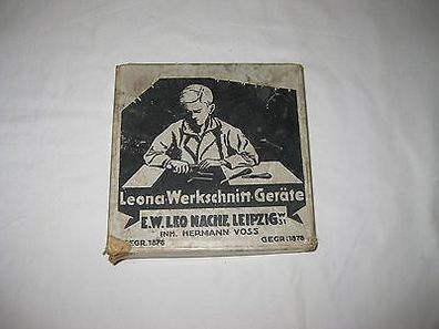 alte Leona Werkschnitt-Geräte im Originalkarton um 1930