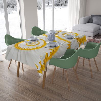 Foto-Tischdecke "Kamillenschnecken" Tafeldecke mit Motiv, 3D Fotodruck, auf Maß