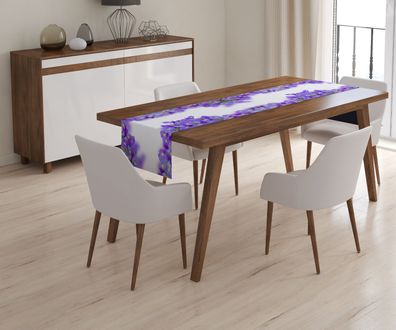 Foto-Tischläufer "Iris Blumen" Tischband mit Motiv, 3D Fotodruck, Maßanfertigung