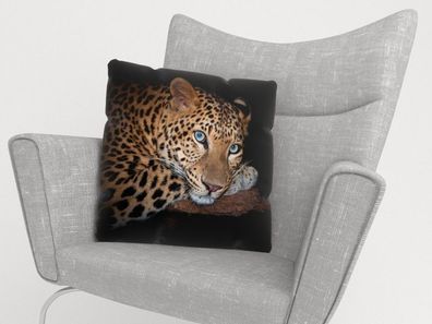 Foto-Kissenbezug "Jaguar" Kissenhülle mit Motiv, 3D Fotodruck, Maßanfertigung
