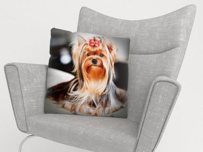 Foto-Kissenbezug "Yorkshire Terrier 2" Kissenhülle mit Motiv, 3D Fotodruck, auf Maß