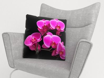 Foto-Kissenbezug "Orchideenzweig" Kissenhülle mit Motiv, 3D Fotodruck, Maßanfertigung