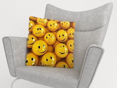 Foto-Kissenbezug "Smileys" Kissenhülle mit Motiv, 3D Fotodruck, Maßanfertigung