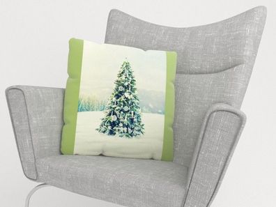 Foto-Kissenbezug "Weihnachtsbaum" Kissenhülle mit Motiv, 3D Fotodruck, auf Maß