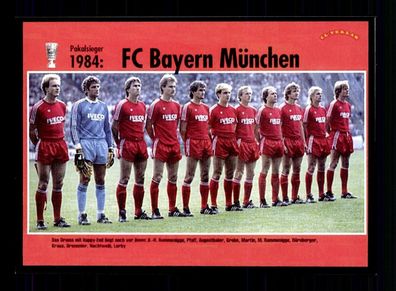 FC Bayern München Mannschaftskarte DFB Pokalsieger 1984
