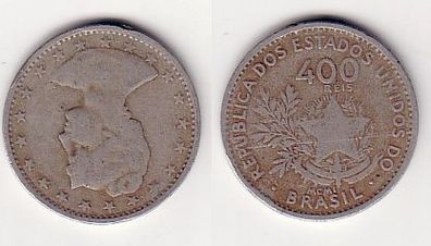 400 Reis Kupfer/ Nickel Münze Brasilien 1901