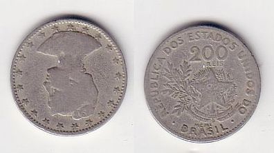 200 Reis Kupfer/ Nickel Münze Brasilien 1901